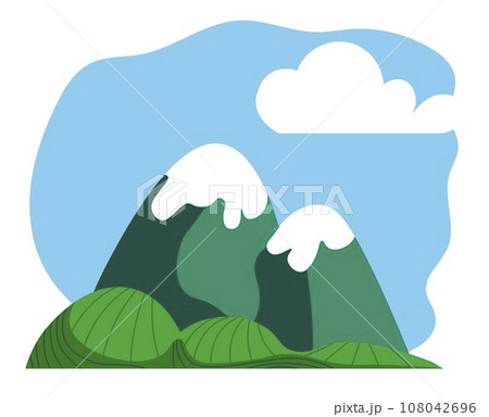 Mountains peak or summits covered with snow vector 108042696