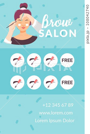 Brow salon, loyalty card with center information Brow salon, loyalty card with center information 108042740