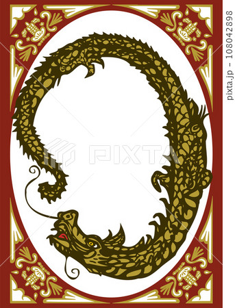 辰年　レトロ　図案　赤 108042898