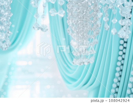 ターコイズブルーのキラキラとした豪華な装飾イメージ 108042924