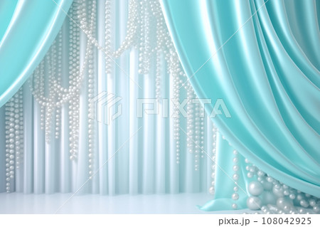 ターコイズブルーのキラキラとした豪華な装飾イメージ 108042925