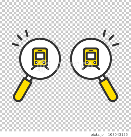 Magnifying glass icon to search train time, traffic, route map, station, subway, transfer 108043136