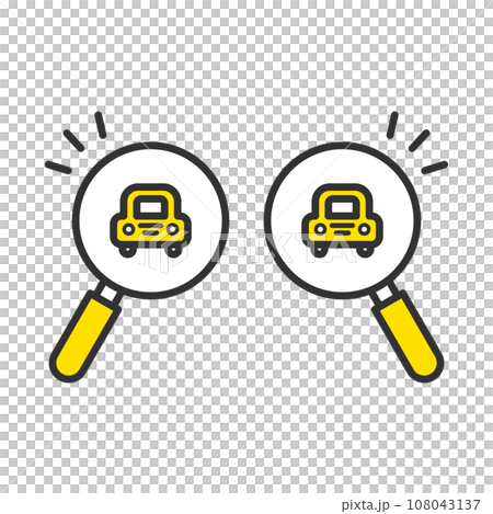 Magnifying glass icon for traffic information, expressway, directions, car purchase, appraisal, new car, used car search Magnifying glass icon for traffic information, expressway, directions, car purchase, appraisal, new car, used car search 108043137