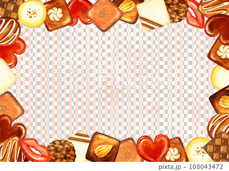Beautiful chocolate and striped frame Beautiful chocolate and striped frame 108043472