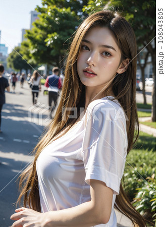 女性のポートレート（AI生成画像） 108043805