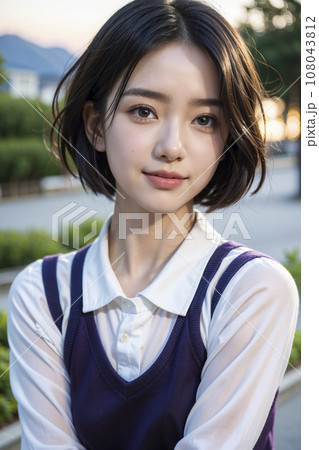 日本人の女子高生のポートレート（AI生成画像） 108043812