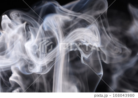 White silver smoke on a dark background, colourful abstract, white fog, minimalistic background, detailed smoke shapes  108043980