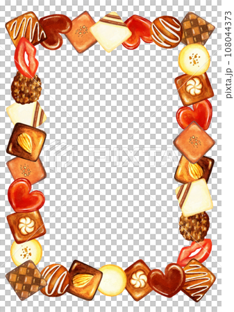 水彩のチョコレートのフレーム 108044373
