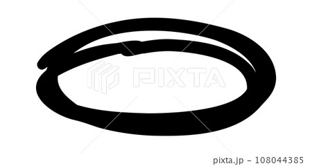 Oval hand drawn shapes. Doodle highlighter handwritten circle. Vector rough stroke illustration Oval hand drawn shapes. Doodle highlighter handwritten circle. Vector rough stroke illustration 108044385