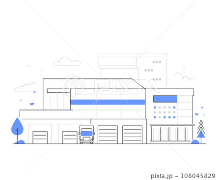 Warehouse space - modern line design style illustration 108045829
