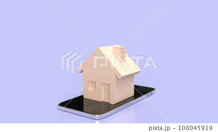 The house on mobile for smart home concept 3d rendering 108045919