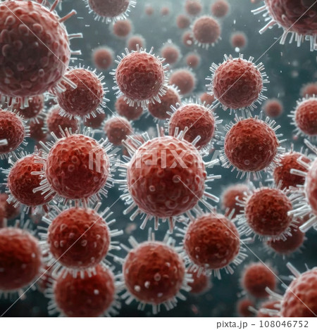 virus in a human blood cell, virus in a human blood cell, 108046752