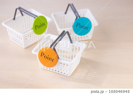 買い物カゴとPoint・ポイントサービスのイメージ 108046948