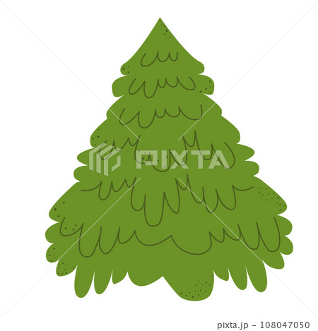 Green xmas tree isolated on white. Vector tree christmas green, traditional symbol to new year illustration. Christmas decoration for cards, banners, posters, web. Green xmas tree isolated on white. Vector tree christmas green, traditional symbol to new year illustration. Christmas decoration for cards, banners, posters, web. 108047050