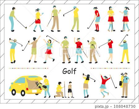 ゴルフを楽しむ人達 108048730