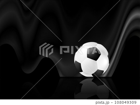 Wavy sport background with grey wave and soccer ball 108049309