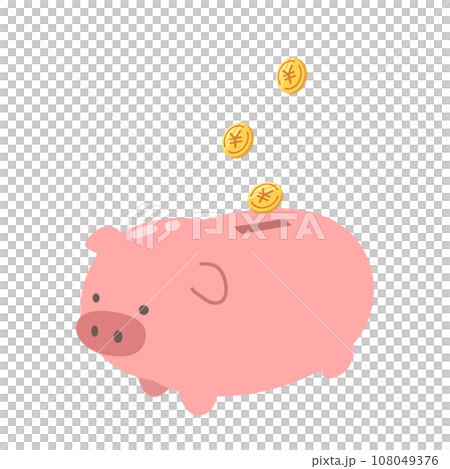 ピンクのブタの貯金箱のベクターイラスト 108049376