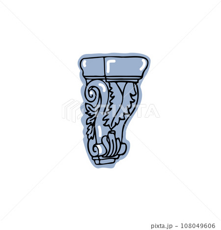 Blue Modern Trendy Ancient Greek Column element Blue Modern Trendy Ancient Greek Column element 108049606