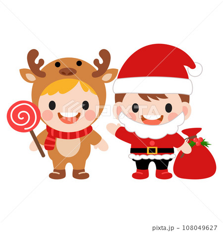 Cute kids wearing Christmas costumes,  Merry christmas clipart 108049627