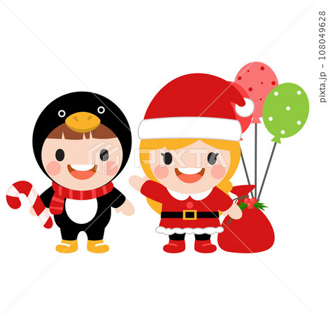 Cute kids wearing Christmas costumes, Merry christmas clipart Cute kids wearing Christmas costumes, Merry christmas clipart 108049628