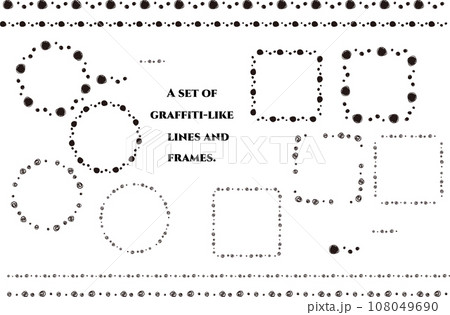 可愛いラフな手書きフレーム 108049690