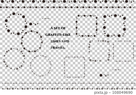 可愛いラフな手書きフレーム 108049690