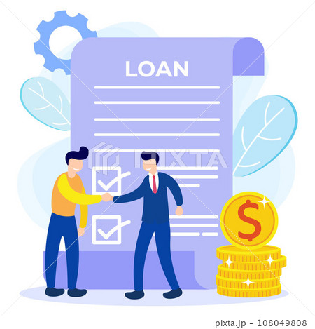 Illustration vector graphic cartoon character of loan 108049808