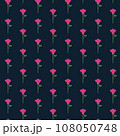 Floral seamless pattern with pink flowers on a dark blue background. Can be used for fabric, textile, clothing, wallpapers or scrap booking. Vector illustration. 108050748