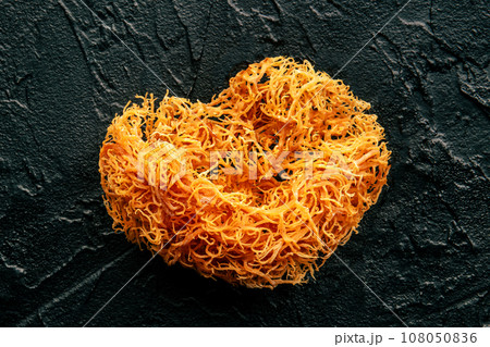 Irish sea moss, heart-shaped. Chondrus Crispus, healthy organic raw seaweed Irish sea moss, heart-shaped. Chondrus Crispus, healthy organic raw seaweed 108050836