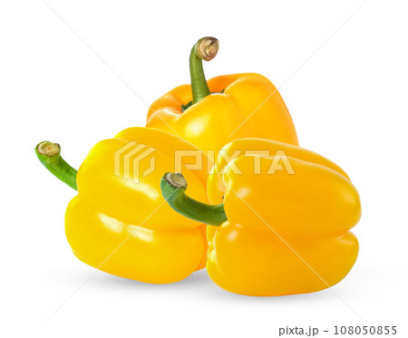 sweet yellow pepper isolated on white background sweet yellow pepper isolated on white background 108050855