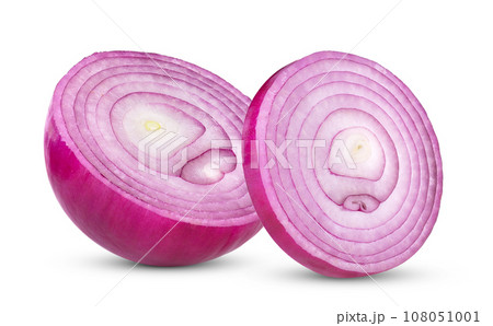 slice onion on  white background 108051001