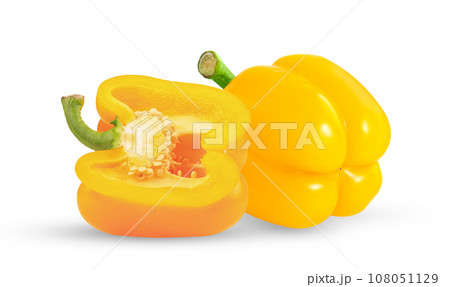 Yellow pepper on white 108051129