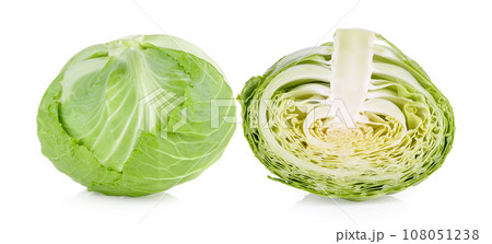 Green cabbage isolated on white 108051238