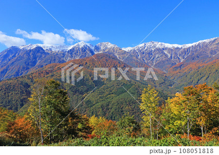秋の白馬岩岳マウンテンリゾートから望む北アルプス 108051818