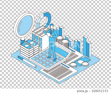 会計士や財務部門のイメージイラスト 会計士や財務部門のイメージイラスト 108052155