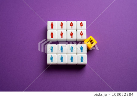 Arrange a team competition. Rivalry to improve work efficiency. Division into two groups. Opposition factions. Lack of consensus. Ideological conflict. Dividing, splitting up. Containment strategy. 108052284