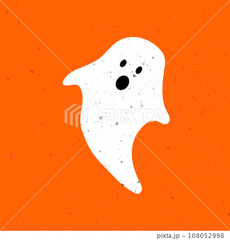 Little cute ghost. Cute ghost celebrate Halloween. Cute Ghost Vector Illustrations for Kids on Halloween 108052998