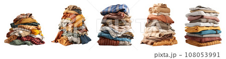 Stack of clothes vector set isolated on white background 108053991