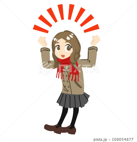 応援する女子学生 108054877
