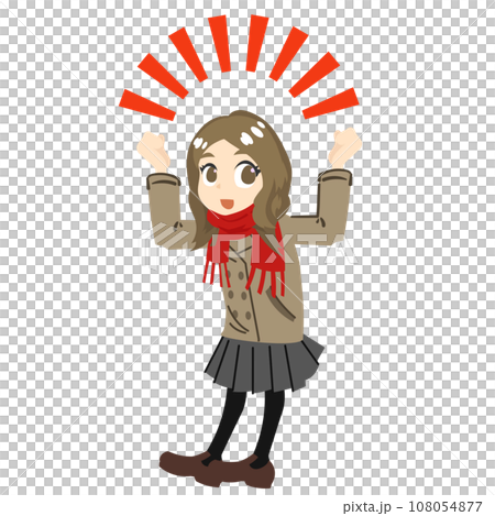 応援する女子学生 108054877