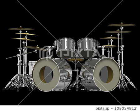 ダブルベースドラムセット_正面_白 ダブルベースドラムセット_正面_白 108054912