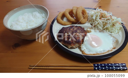 美味しそうなハンバーグランチ 108055099