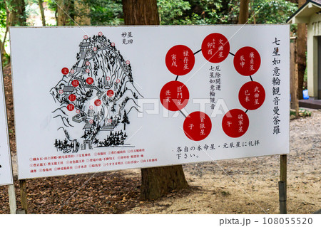 大阪府交野市の星田妙見宮(小松神社) 七星如意輪観音の案内板 大阪府交野市の星田妙見宮(小松神社) 七星如意輪観音の案内板 108055520