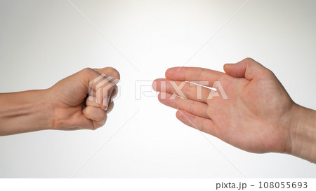 Hands close-up gesture from the game rock paper scissors 108055693
