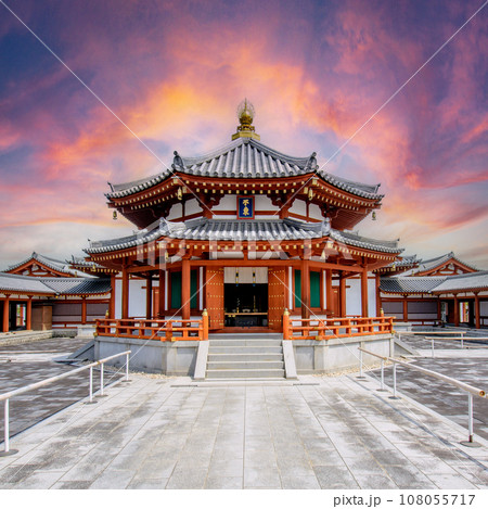 夕焼けの薬師寺 玄奘三蔵院伽藍 夕焼けの薬師寺 玄奘三蔵院伽藍 108055717