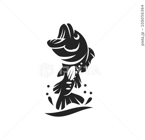 largemouth bass fish logo template Isolated. Brand Identity. Icon Abstract Vector graphic 108056364