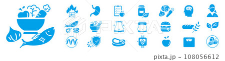 Nutrition healthy lifestyle line icons collection Nutrition healthy lifestyle line icons collection 108056612