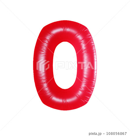 赤いバルーンの文字。数字の0。 108056867