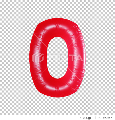 赤いバルーンの文字。数字の0。 108056867