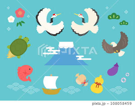 縁起物のイラストセット 108058459